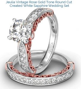 Jeulia Wedding Sets - Filigree Rings Sterling Silver
